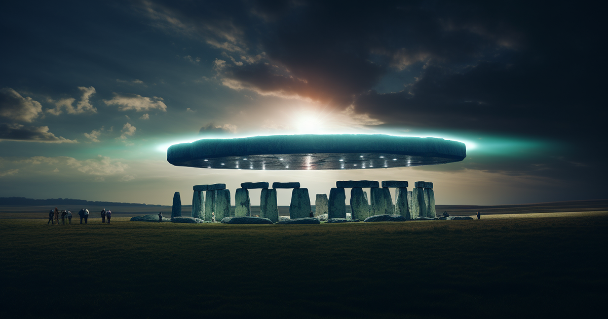 ufo above stonehenge